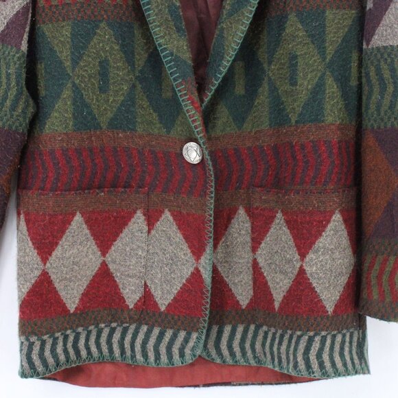 Vintage David Paul New York Southwestern Western Aztec Cardigan Womens Size XL - Picture 4 of 10
